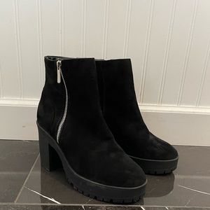 French Connection Platform Black Booties